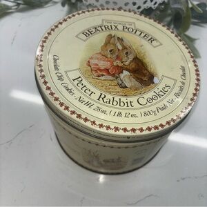 Collectible Charm! Beatrix Potter Peter Rabbit Cookie Tin - Slightly Rusted